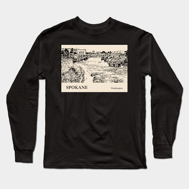 Spokane - Washington Long Sleeve T-Shirt by Lakeric